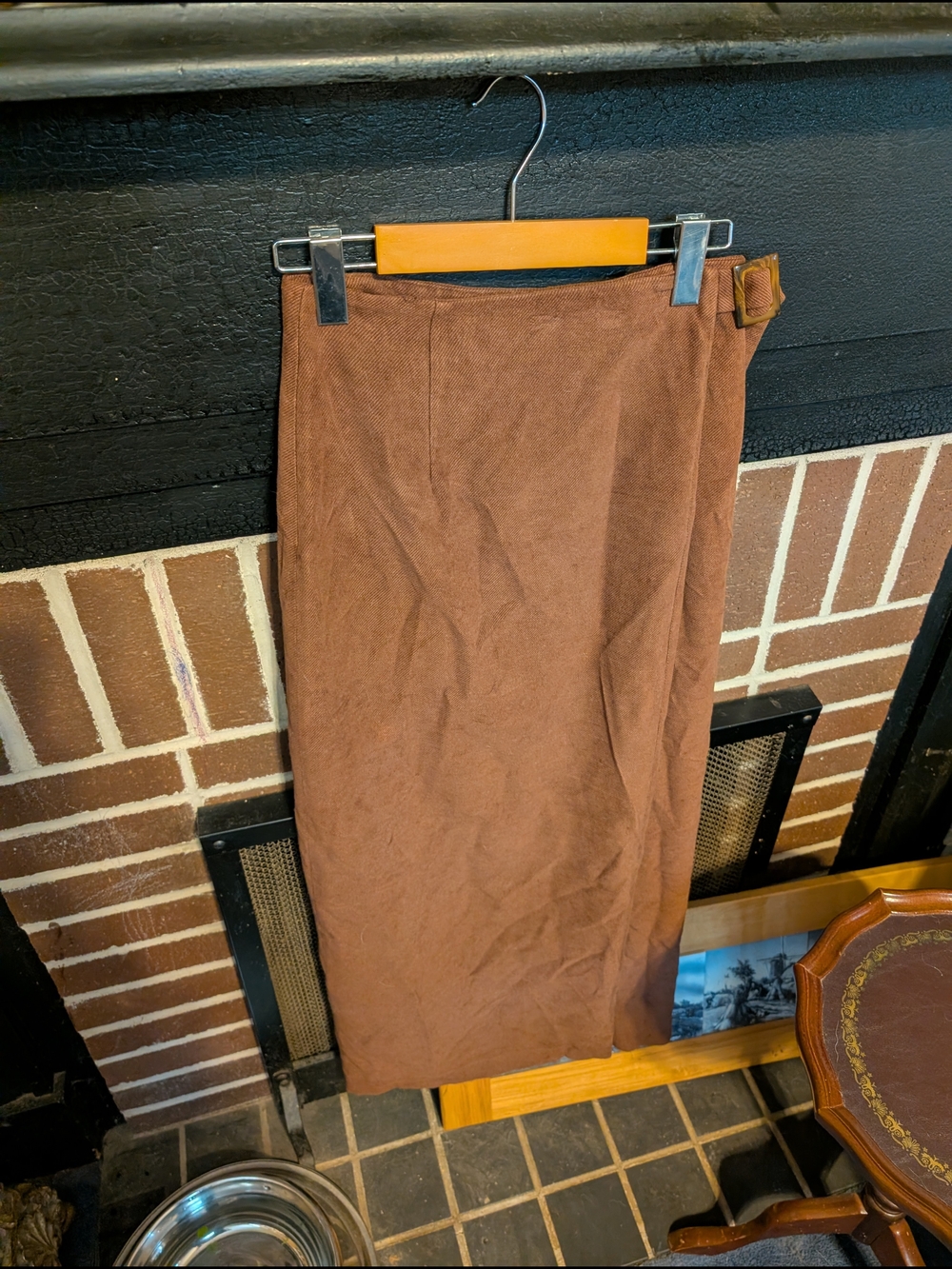 Brown Maxi Wrap Skirt